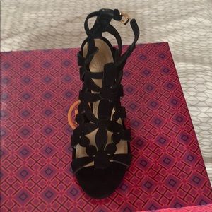 Tory Burch Black Wedge Suede sandals
